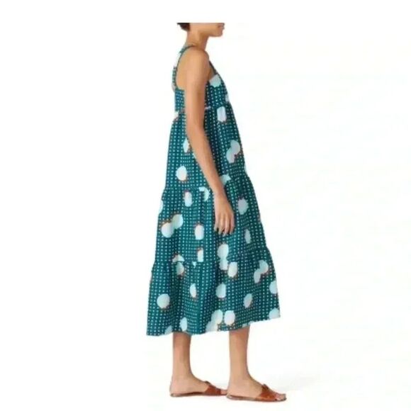 Hunter Bell Teal Polka Dot Midi Dress - Picture 10 of 15